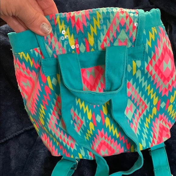 Colorful Geometric Patterned Backpack - Picture 9 of 9